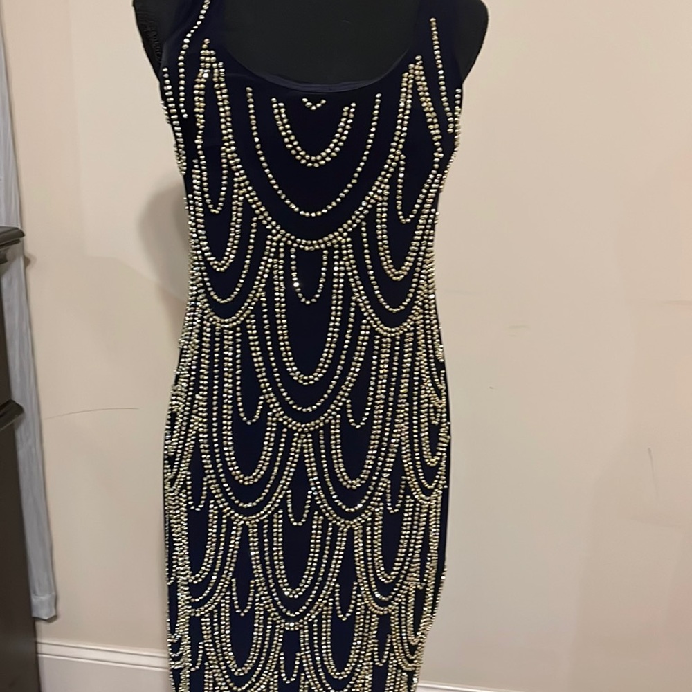 Black and gold beaded dress
